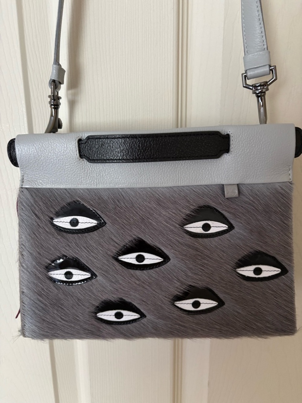 Min & Mon Vali Small Gray & Blue Eye  Crossbody Bag